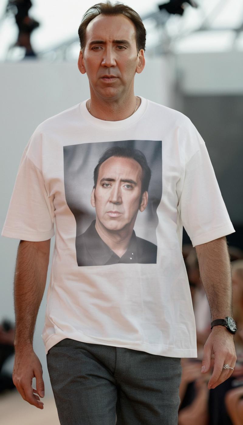 00476-[number]-3692652085-photograph _lora_Nick Cage - SDXL - Trigger w Nickcage Person_1_ nickcage person in a fashion show wearing a (shirt with a photo.png